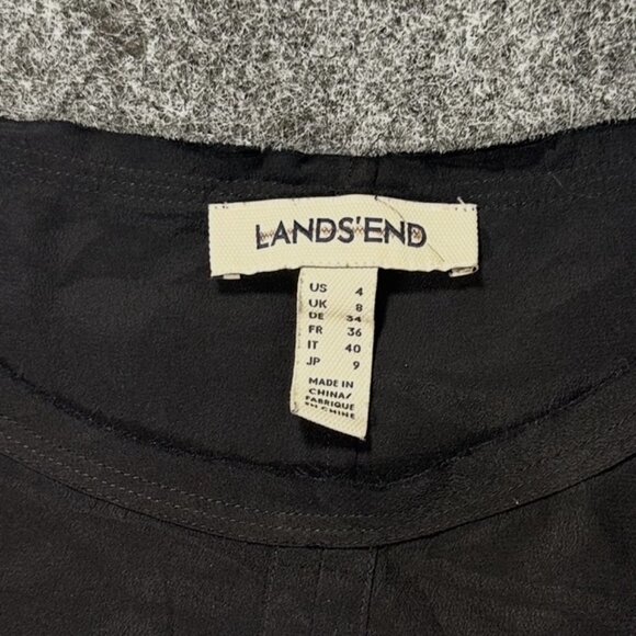 Lands’ End Black Vintage Blouse WMNS 4 Crew Neck Pullover Top Office Chic - Picture 10 of 12